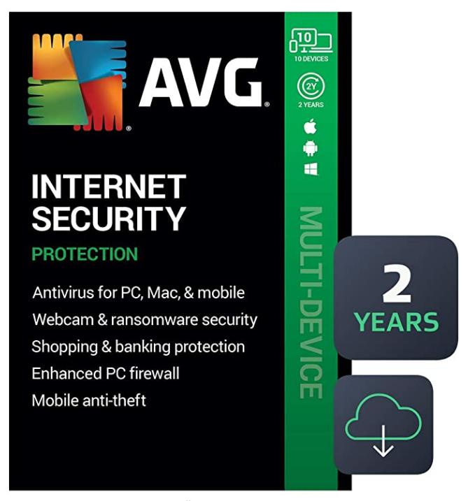 SALE UP TO 44% AVG Internet Security 2022 | Antivirus Protection Software | 10 Devices, 2 Years [PC/Mac/Mobile Download]