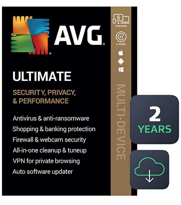SALE UP TO 40% AVG Ultimate 2022 | Antivirus+Cleaner+VPN | 5 Devices, 2 Years [PC/Mac/Mobile Download]