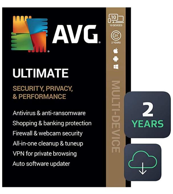 SALE UP TO 60% AVG Ultimate 2022 | Antivirus+Cleaner+VPN | 10 Devices, 2 Years [PC/Mac/Mobile Download]