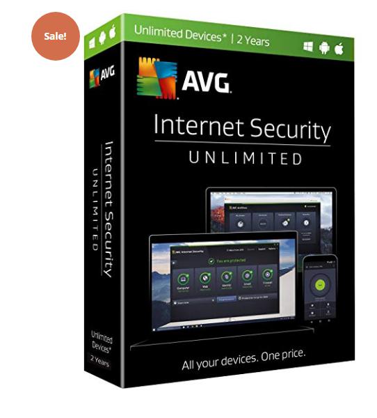 AVG INTERNET SECURITY 85% OFF – UNLIMITED DEVICES, 2 YEARS