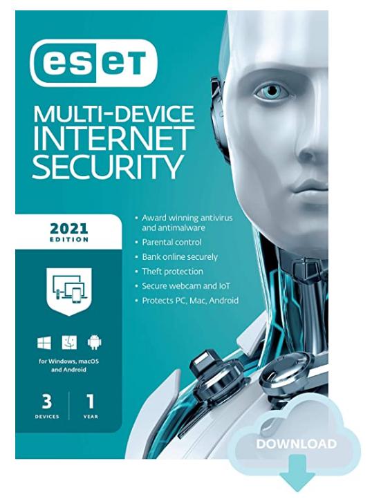 SALE UP TO 38% ESET Multi-Device Internet Security | 2021 Edition | 3 Devices | 1 Year | Antivirus Software | Parental Control | Privacy | IOT Protection | Digital download [PC/Mac/Android/Linux Online Code]