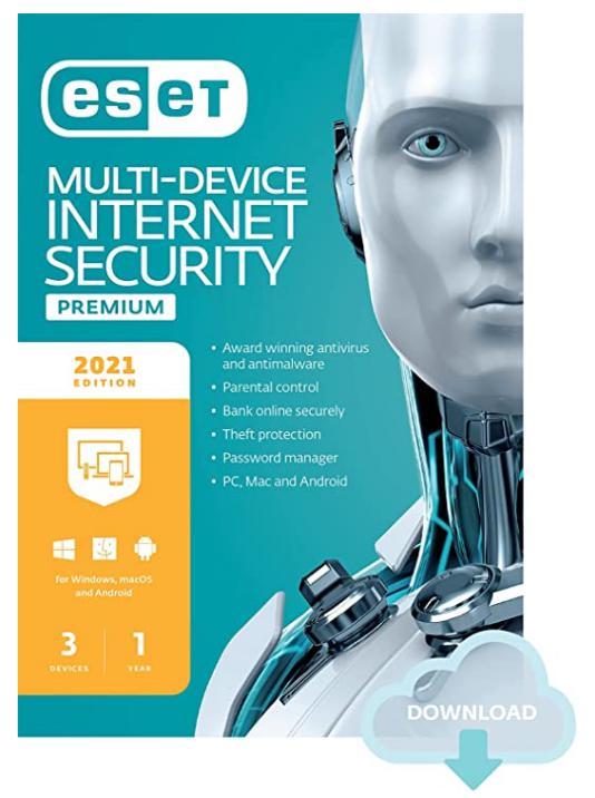 SALE UP TO 38% ESET Multi-Device Internet Security Premium | 2021 Edition | 3 Devices | 1 Year | Antivirus Software | Password Manager | Privacy Protection | Antispam | Anti-Theft | Digital Download [PC/Mac/Android/Linux Online Code]