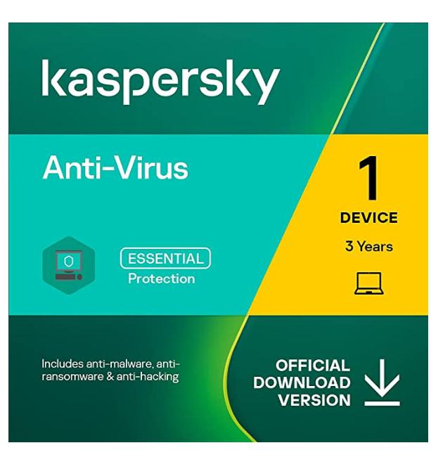 SALE UP TO 72% Kaspersky Anti-Virus 2022 | 1 Device | 3 Years | PC | Online Code