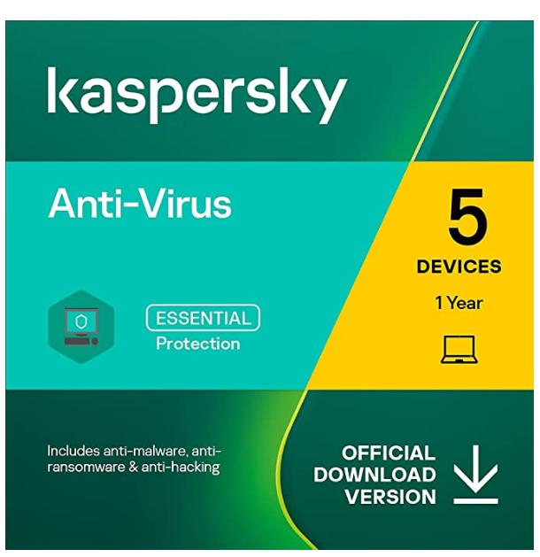 SALE UP TO 68% Kaspersky Anti-Virus 2022 | 5 Devices | 1 Year | PC | Online Code