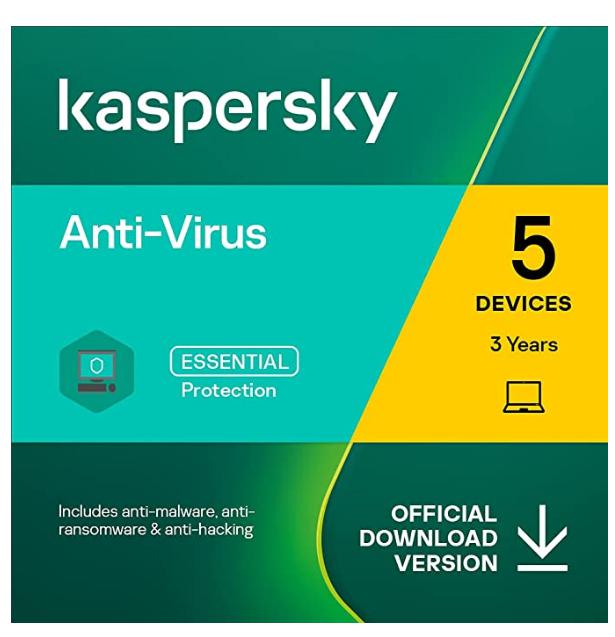 SALE UP TO 71% Kaspersky Anti-Virus 2022 | 5 Devices | 3 Years | PC | Online Code