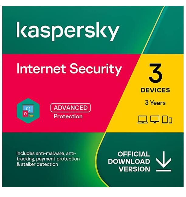 SALE UP TO 71% Kaspersky Internet Security 2022 | 3 Devices | 3 Years | PC/Mac/Android | Online Code