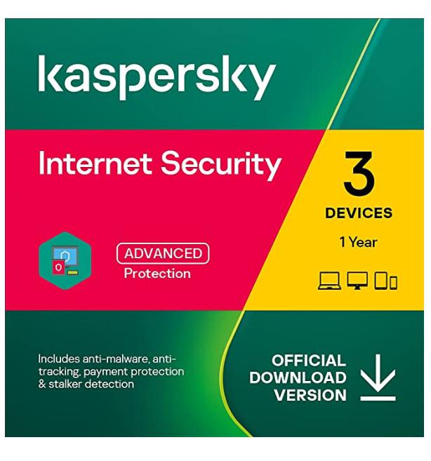 SALE UP TO 75% Kaspersky Internet Security 2022 | 3 Devices | 1 Year | PC/Mac/Android | Online Code