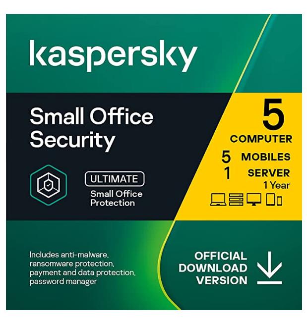 SALE UP TO 51% Kaspersky Small Office Security 8 Standard | 5 Devices 5 Mobile 1 Server | 1 Year | Windows/Mac/Android/Windows Server | Online Code