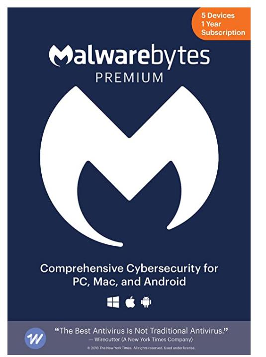 SALE UP TO 8% Malwarebytes Premium | 1 Year, 5 Device | PC, Mac, Android [Online Code]