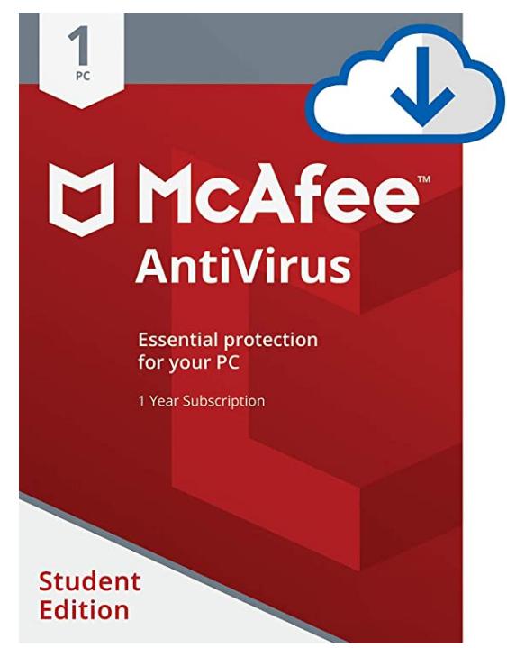 McAfee AntiVirus Protection Student Edition 2022 | Prime Student Exclusive | 1 Device | Internet Security Software | 1 Year [Download Code]