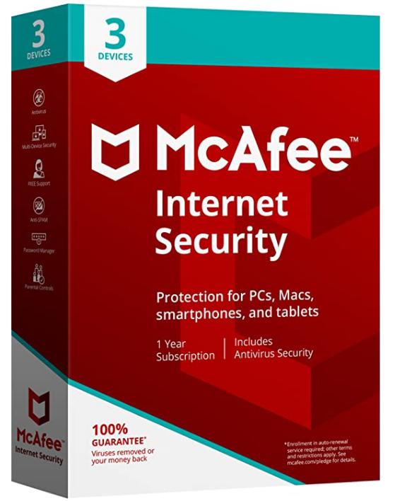 SALE UP TO 20% McAfee 2018 Internet Security – 3 Devices [Obsolete]