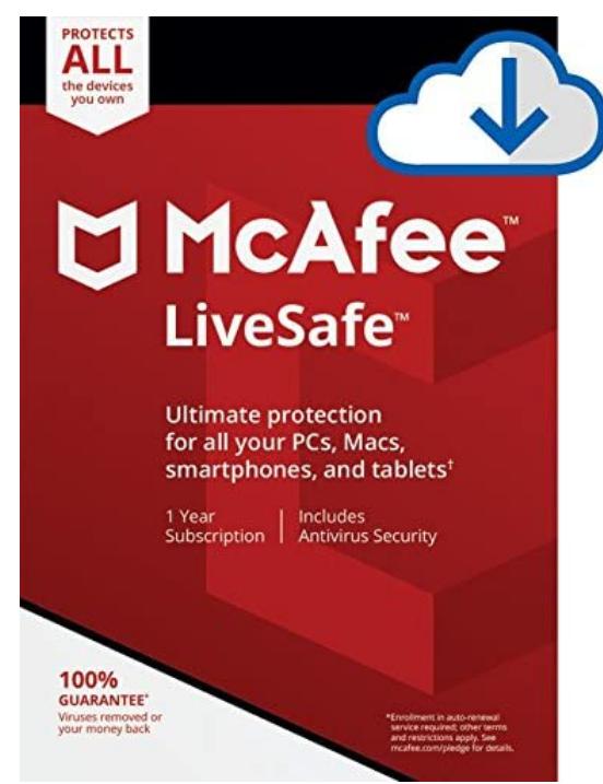 SALE UP TO 58% McAfee Live Safe 2021 Unlimited Devices Antivirus Internet and Identity Security Software, Safe Family, 1 Year – Download Code