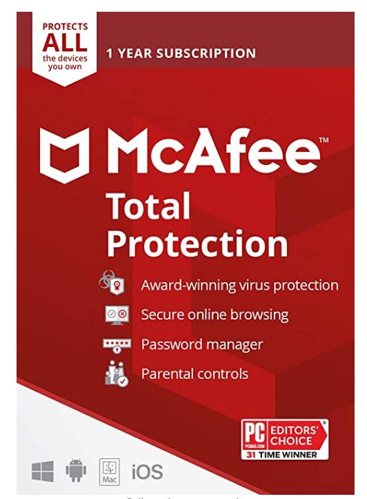 SALE UP TO 18% McAfee Total Protection 2022 | Unlimited Devices | Antivirus Internet Security Software | VPN, Password Manager, Dark Web Monitoring & Parental Controls Included | 1 Year Subscription | Key Card