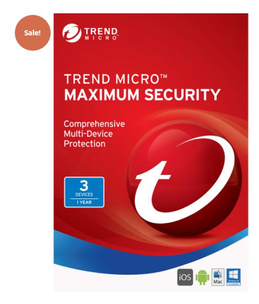 TREND MICRO MAXIMUM SECURITY (2022) 65% OFF – 1-YEAR / 3-DEVICES