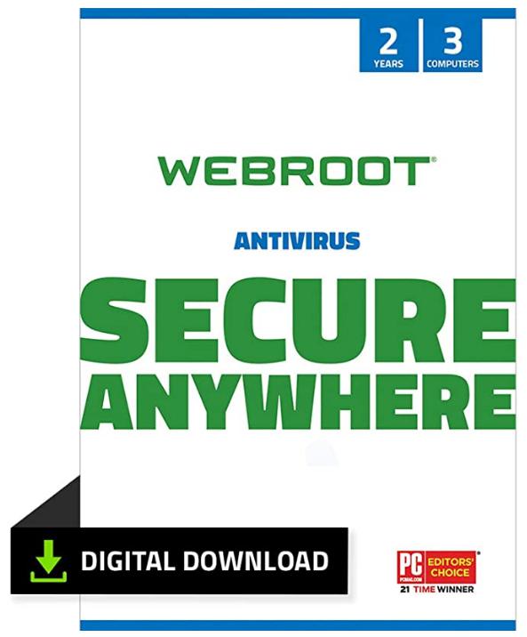 SALE UP TO 50% Webroot Antivirus Software 2022 | Protection against Computer Virus, Malware, Phishing and more | 3-Device | 2-Year Subscription | Download