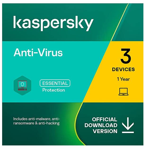 SALE UP TO 68% Kaspersky Anti-Virus 2022 | 3 Devices | 1 Year | PC | Online Code