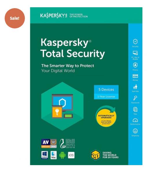 KASPERSKY TOTAL SECURITY 2022 40% OFF – 1-YEAR / 5-DEVICE – NORTH AMERICA