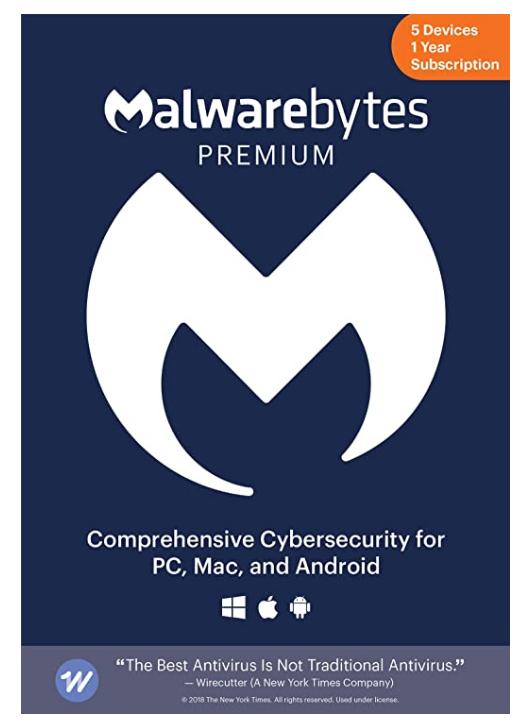 SALE UP TO 8% Malwarebytes Premium | 1 Year, 5 Device | PC, Mac, Android [Online Code]