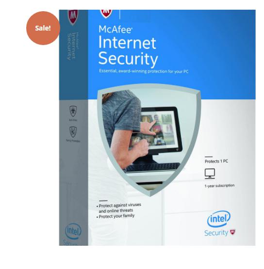 SALE UP TO 75% MCAFEE INTERNET SECURITY – 1-YEAR / 1-PC – GLOBAL