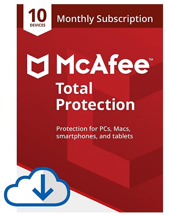McAfee Total Protection 2022 | 10 Device | Antivirus Internet Security Software | VPN, Password Manager, Dark Web Monitoring & Parental Controls Included | 1-Month with Auto Renewal – Amazon Exclusive Subscription