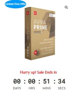 Sale Off Avira Prime for Windows & Mac - 50%