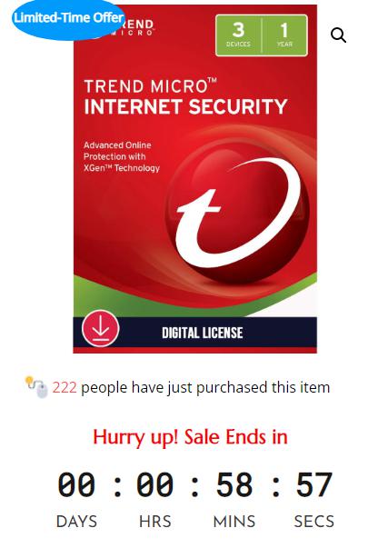 SALE UP TO 20% For TREND MICRO Internet Security – Digital Licence