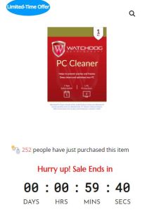 Sale Off WatchDOG PC Cleaner 2022 - 30%