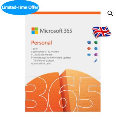 SALE UP TO 60% For Microsoft Office 365 Personal 1 Device, 1 Year – UK/Europe
