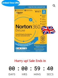 Sale Off Norton 360 Deluxe 2022 UK/Europe- 1 Year Subscription – PC/MAC/ANDROID - 70%