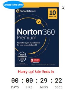 Sale Up Norton 360 Premium 2022 USA – 10 Devices – 12 Months License - 50%
