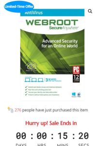 Sale Off Webroot Antivirus 2022 | 3 Device | 1 Year for PC/Mac- 45%